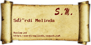 Sárdi Melinda névjegykártya